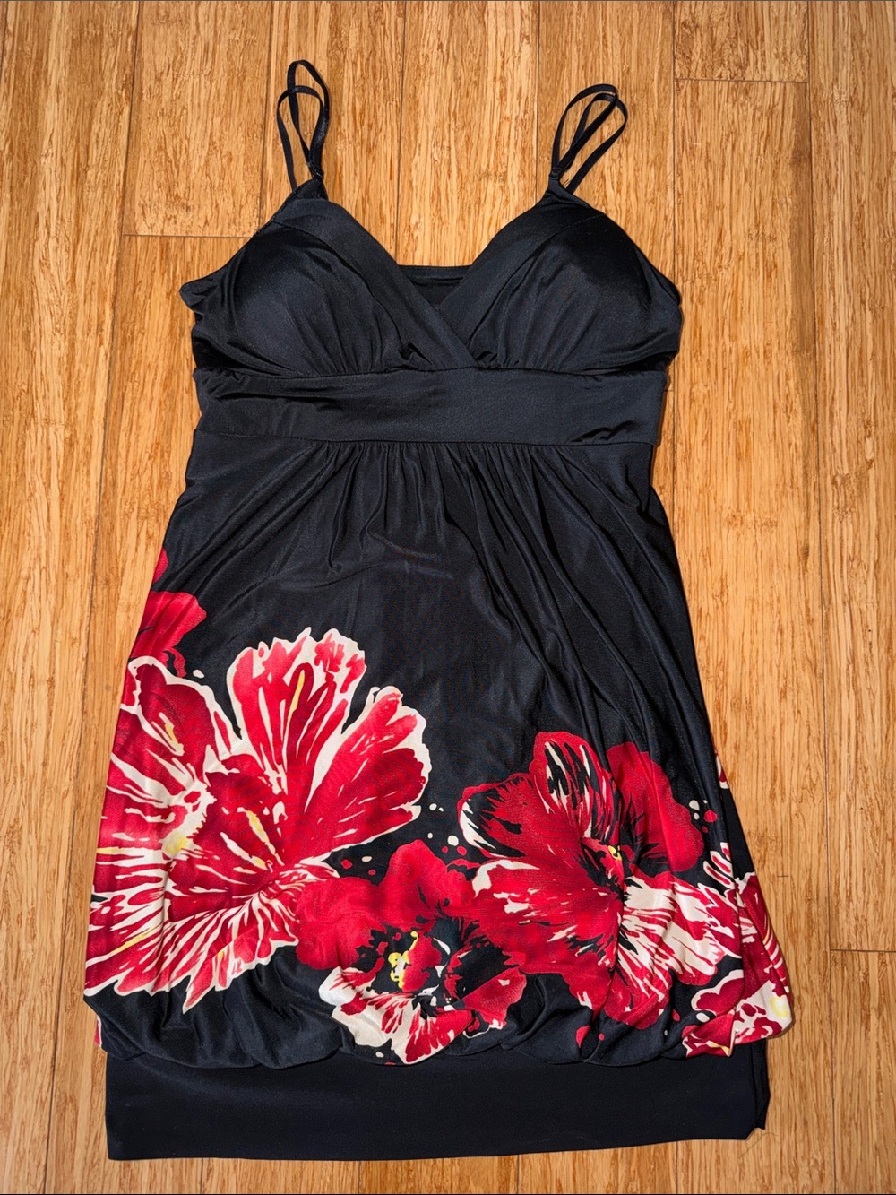 y2k Forever 21 Black Bubble Hem Cami Dress